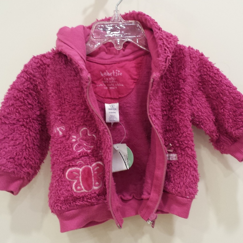NAARTJIE PINK COTTON WARM HOODY JACKET 3-6 MO.